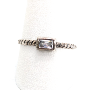 Silpada Sterling Silver 925 White Topaz Stack Ring R386-Fox1145