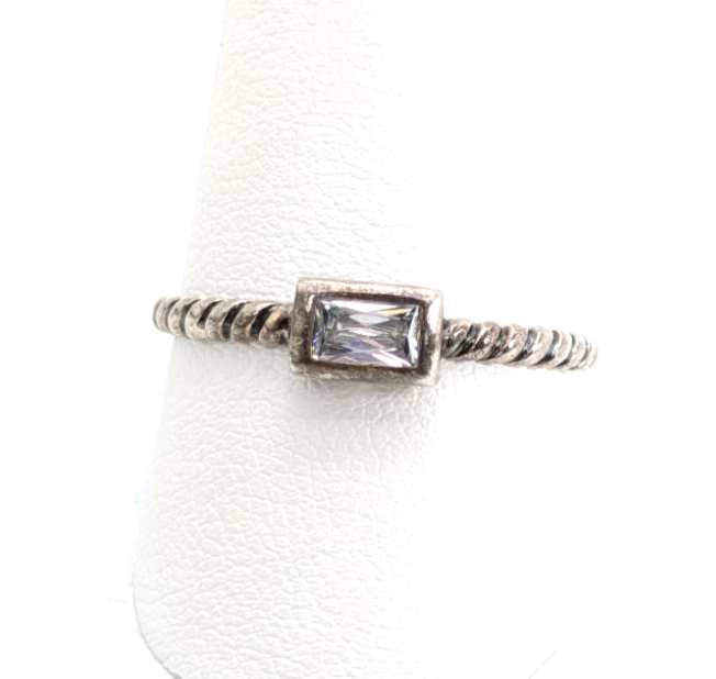 Silpada Sterling Silver 925 White Topaz Stack Ring R386-Fox1145