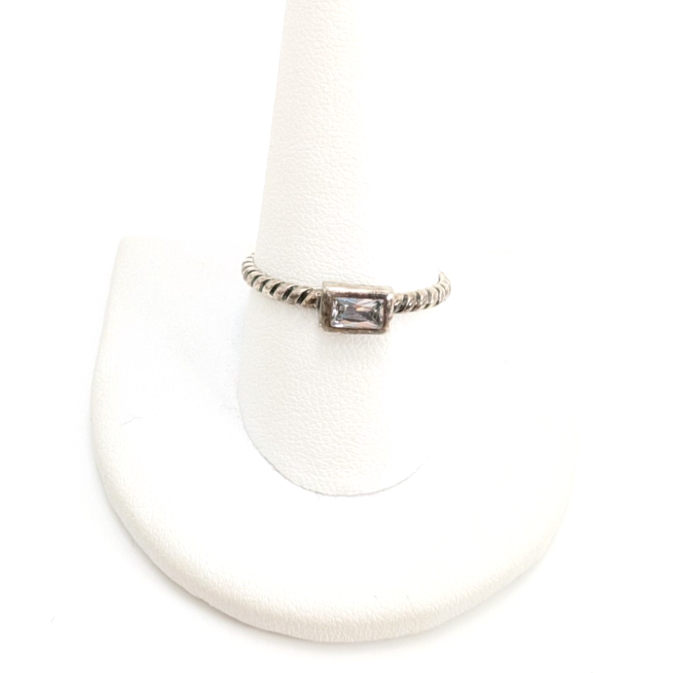 Silpada Sterling Silver 925 White Topaz Stack Ring R386-Fox1145 - Image 2