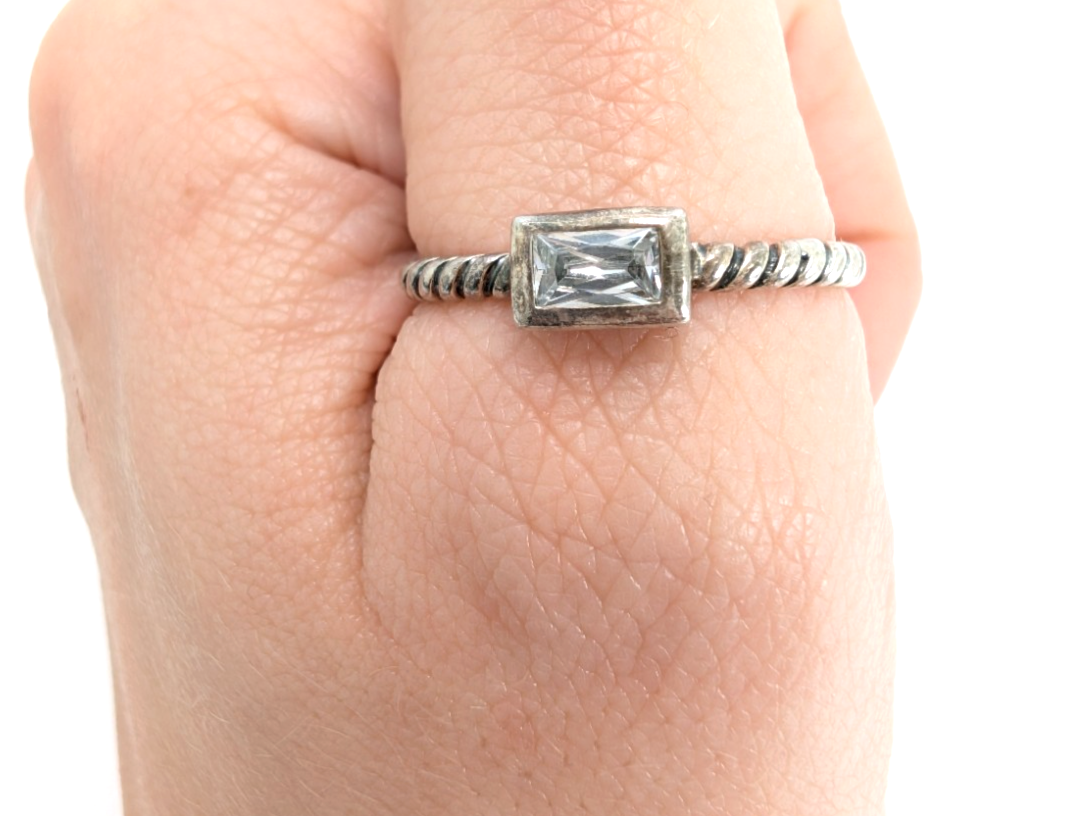 Silpada Sterling Silver 925 White Topaz Stack Ring R386-Fox1145 - Image 6