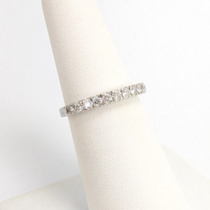 14K White Gold 3/8ctw Diamond Stackable Wedding Band Ring 10214