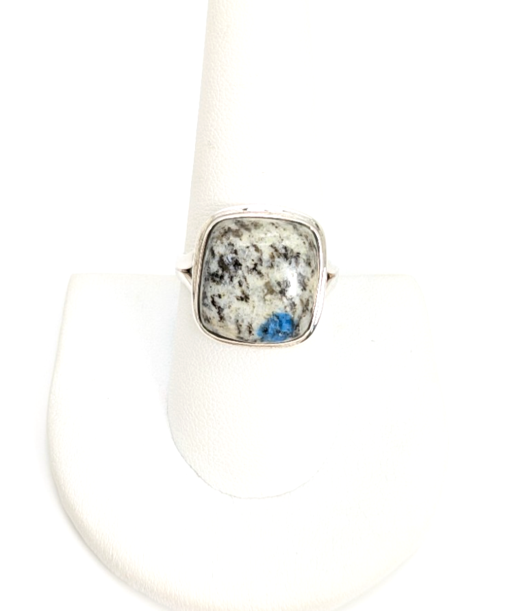 Sterling Silver 925 Natural Jasper Square Ring 10758 - Image 2