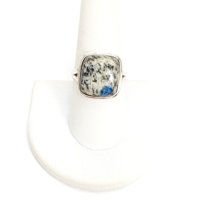 Sterling Silver 925 Natural Jasper Square Ring 10758 - Image 3