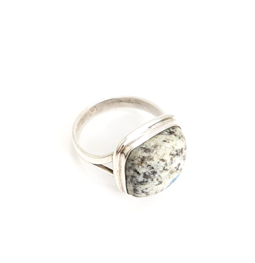 Sterling Silver 925 Natural Jasper Square Ring 10758 - Image 7