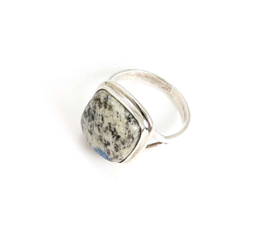 Sterling Silver 925 Natural Jasper Square Ring 10758 - Image 8