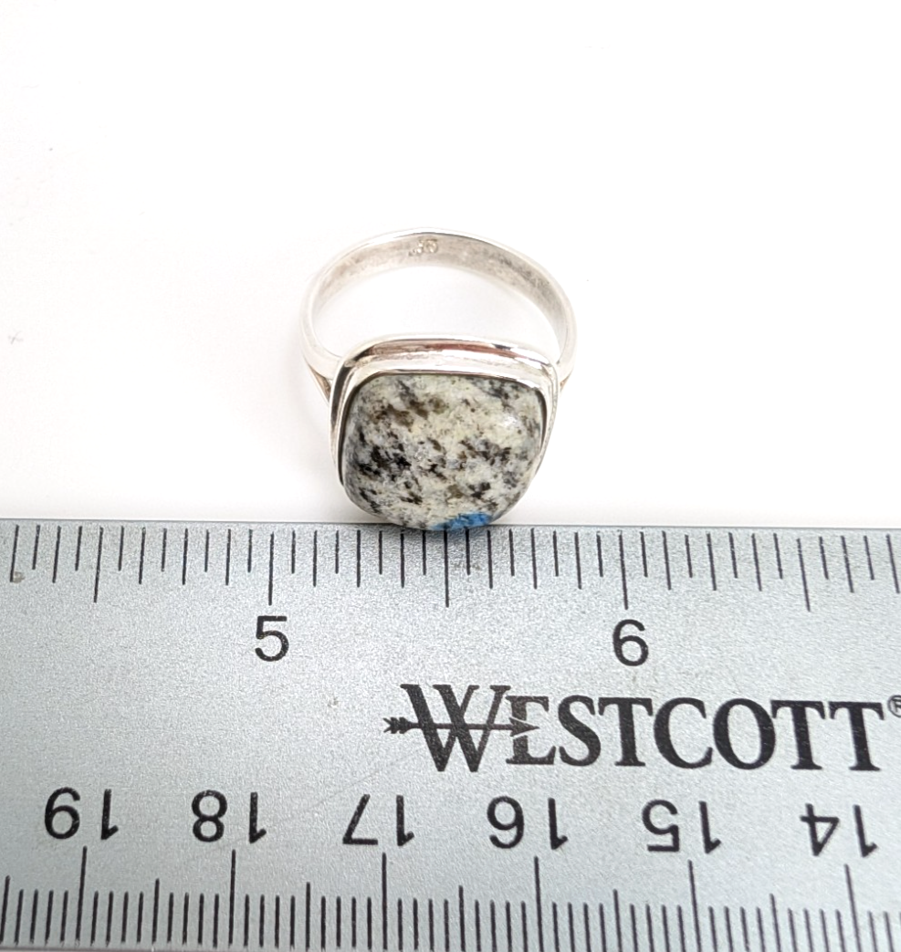 Sterling Silver 925 Natural Jasper Square Ring 10758 - Image 12