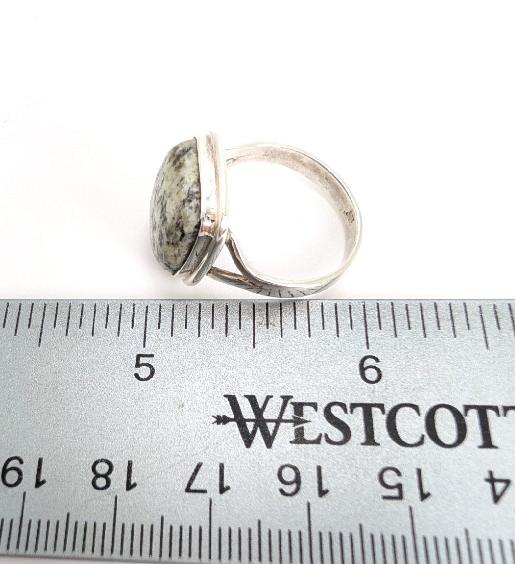 Sterling Silver 925 Natural Jasper Square Ring 10758 - Image 13