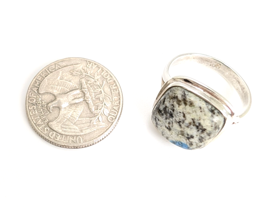 Sterling Silver 925 Natural Jasper Square Ring 10758 - Image 14