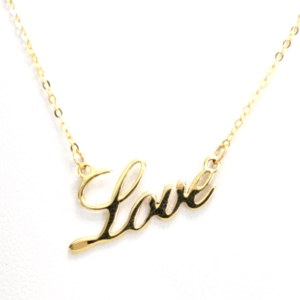 10K Gold 18" Necklace 18" YG "LOVE" Chain FOX1651