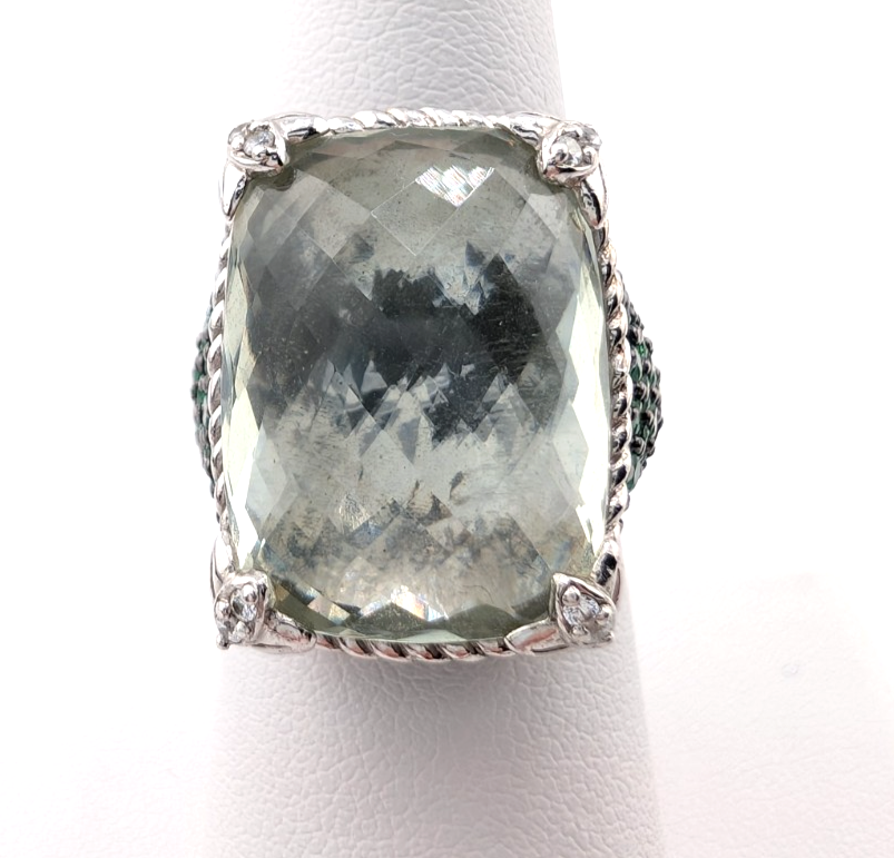 Judith Ripka Sterling Silver 925 Monaco Green Prasiolite Gemstone Ring OAK878 - Image 2