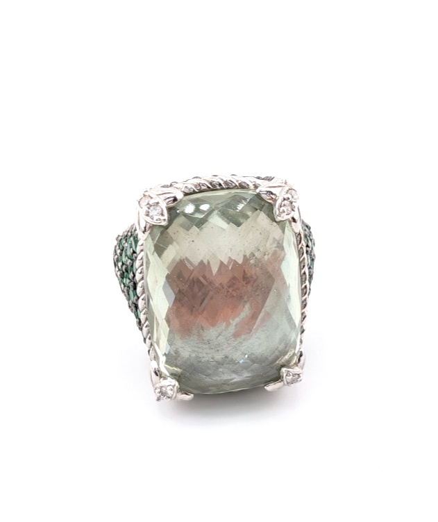 Judith Ripka Sterling Silver 925 Monaco Green Prasiolite Gemstone Ring OAK878 - Image 10