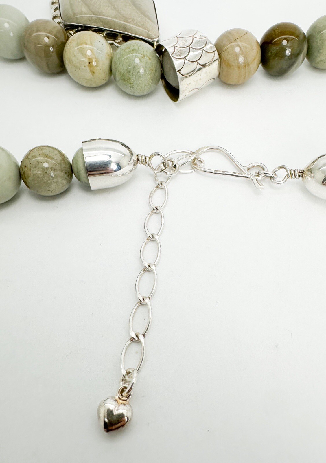 Jay King DRT Sterling Silver 925 Grey Jasper Gem Beaded Pendant Necklace R09 - Image 8