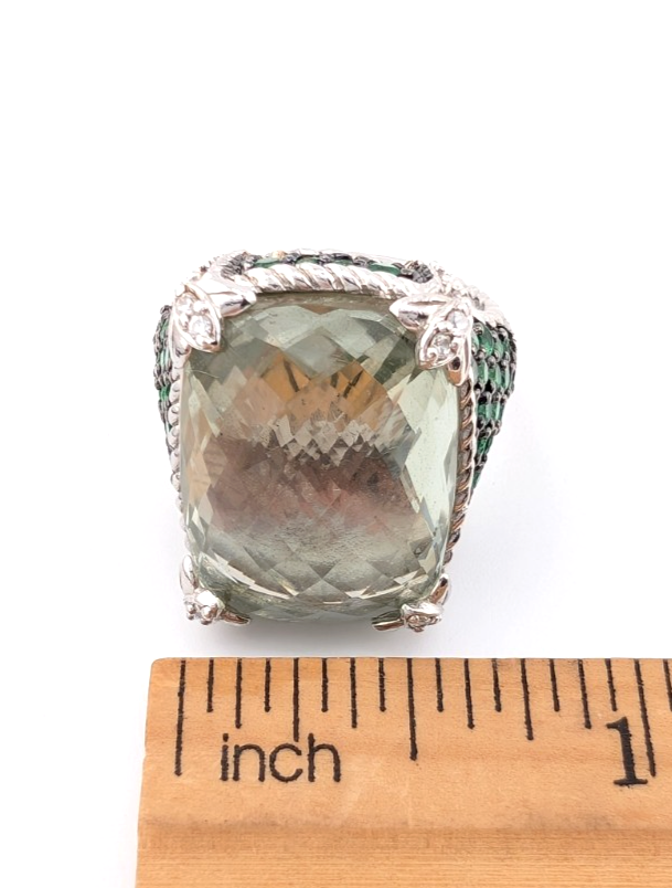 Judith Ripka Sterling Silver 925 Monaco Green Prasiolite Gemstone Ring OAK878 - Image 15