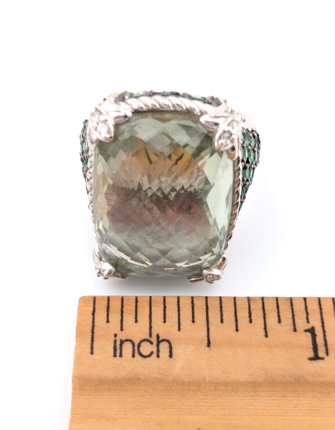 Judith Ripka Sterling Silver 925 Monaco Green Prasiolite Gemstone Ring OAK878 - Image 16