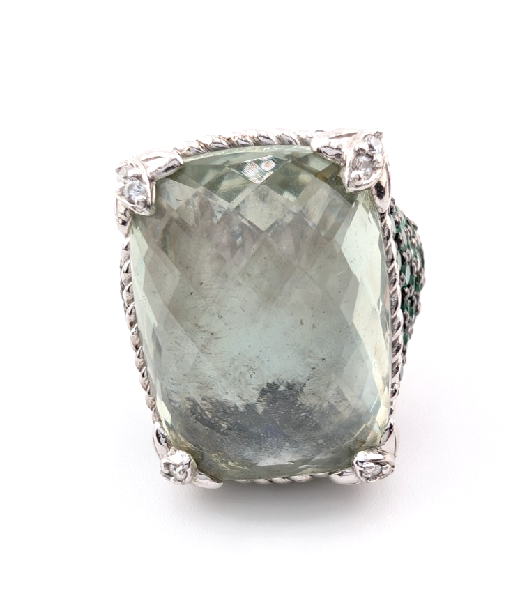 Judith Ripka Sterling Silver 925 Monaco Green Prasiolite Gemstone Ring OAK878 - Image 21