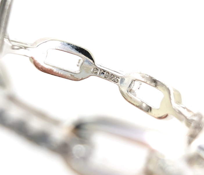 Sterling Silver 925 10.5 Ring Pave Chain R1028- FOX1968 - Image 3