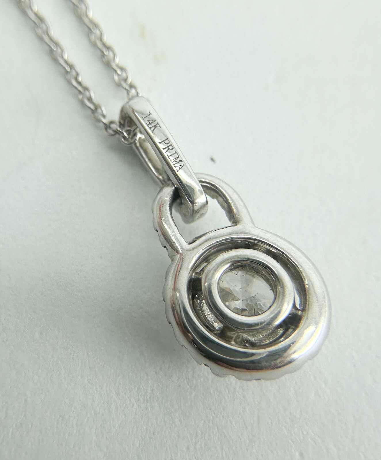 GIA Certified .61ct Diamond Halo 3/4ctw Pendant 18" Cable Necklace L957 - Image 8