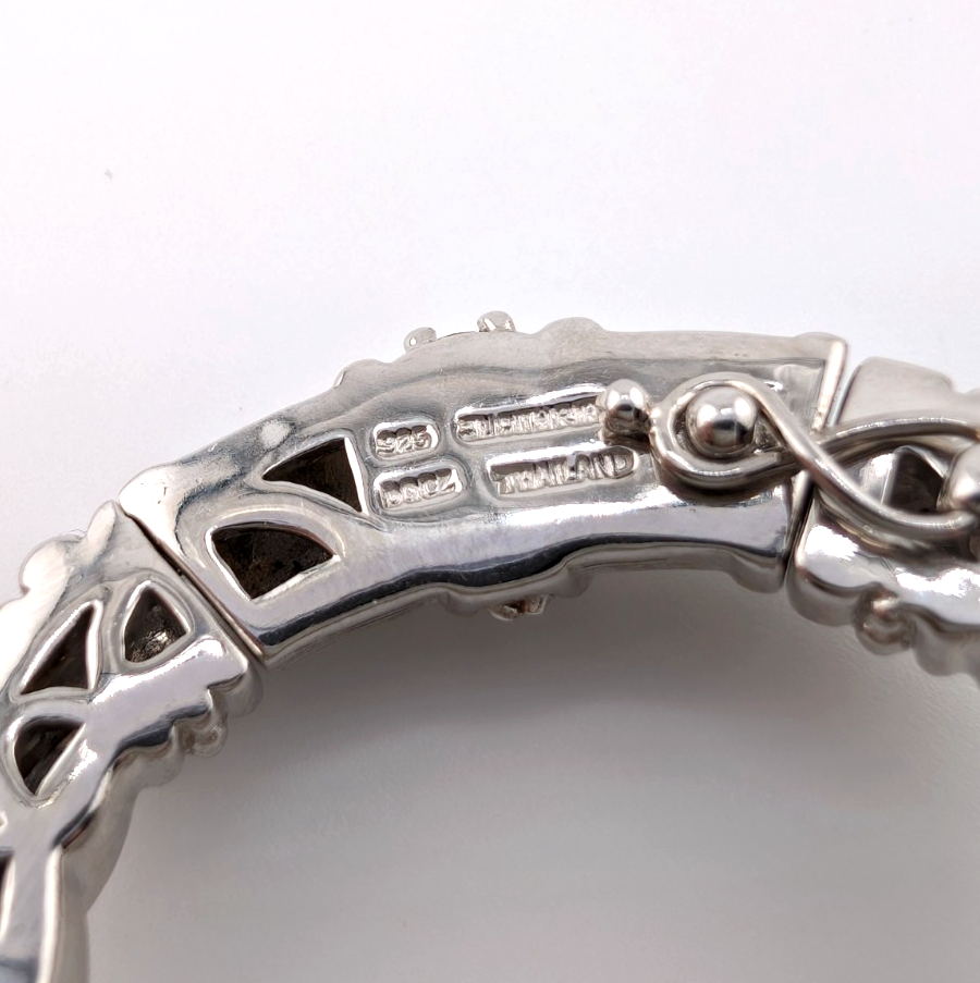 Judith Ripka Sterling Silver 925 Clear Gemstone Torsade Clasp Pendant Oak881 - Image 8