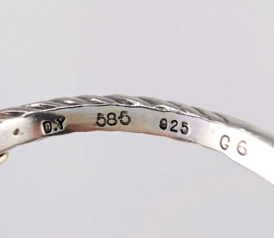 David Yurman Sterling Silver 925 14K Signature X Set of 3 Stack Rings Oak640 - Image 10