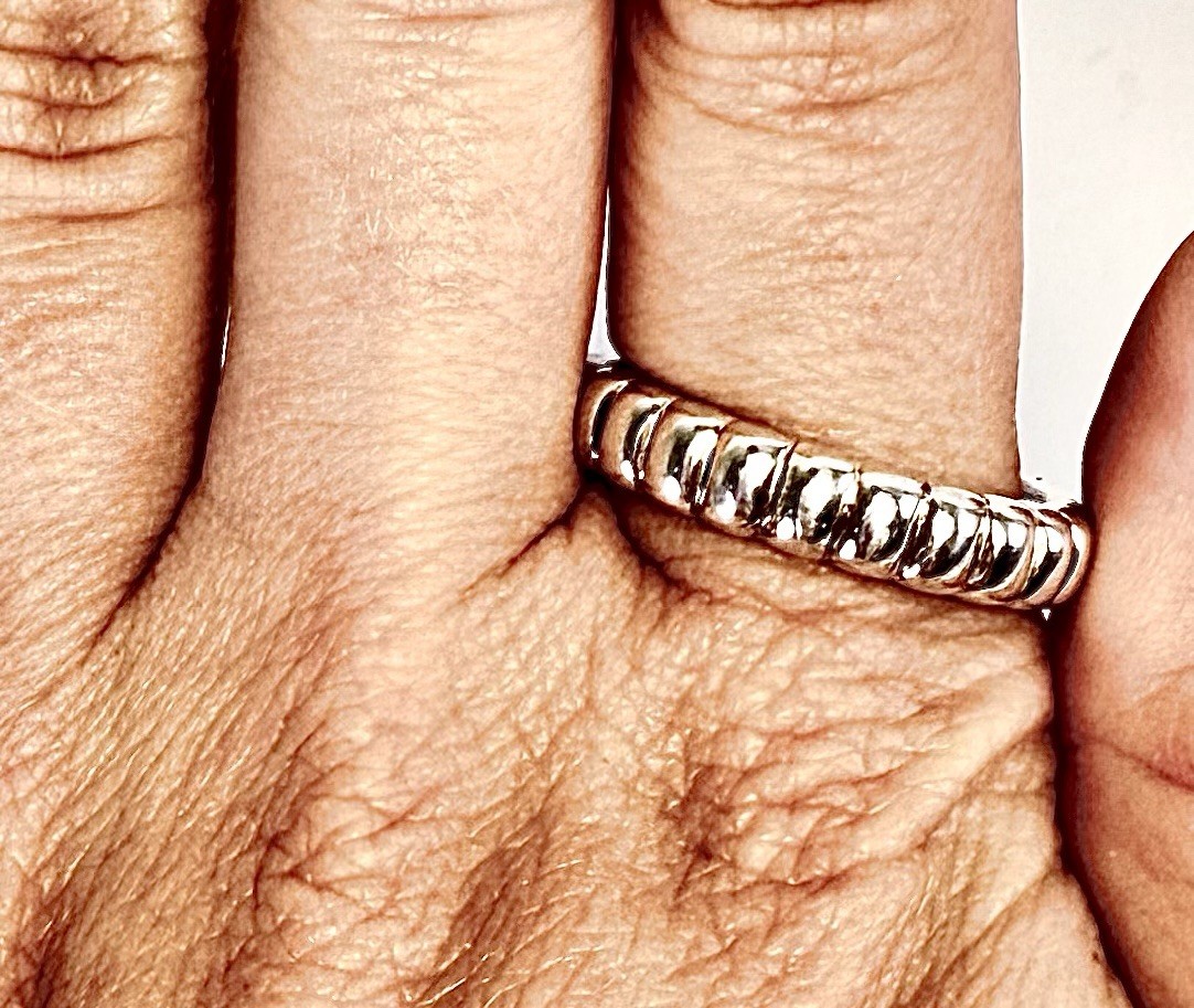 Sterling Silver 925 8.75 Ring Ribbed Band 11433 - Image 11