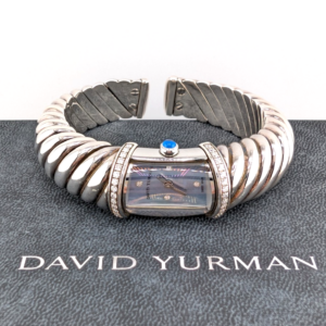 Sterling Silver 925 David Yurman Waverly Cable Cuff Watch with Diamonds SEW1264