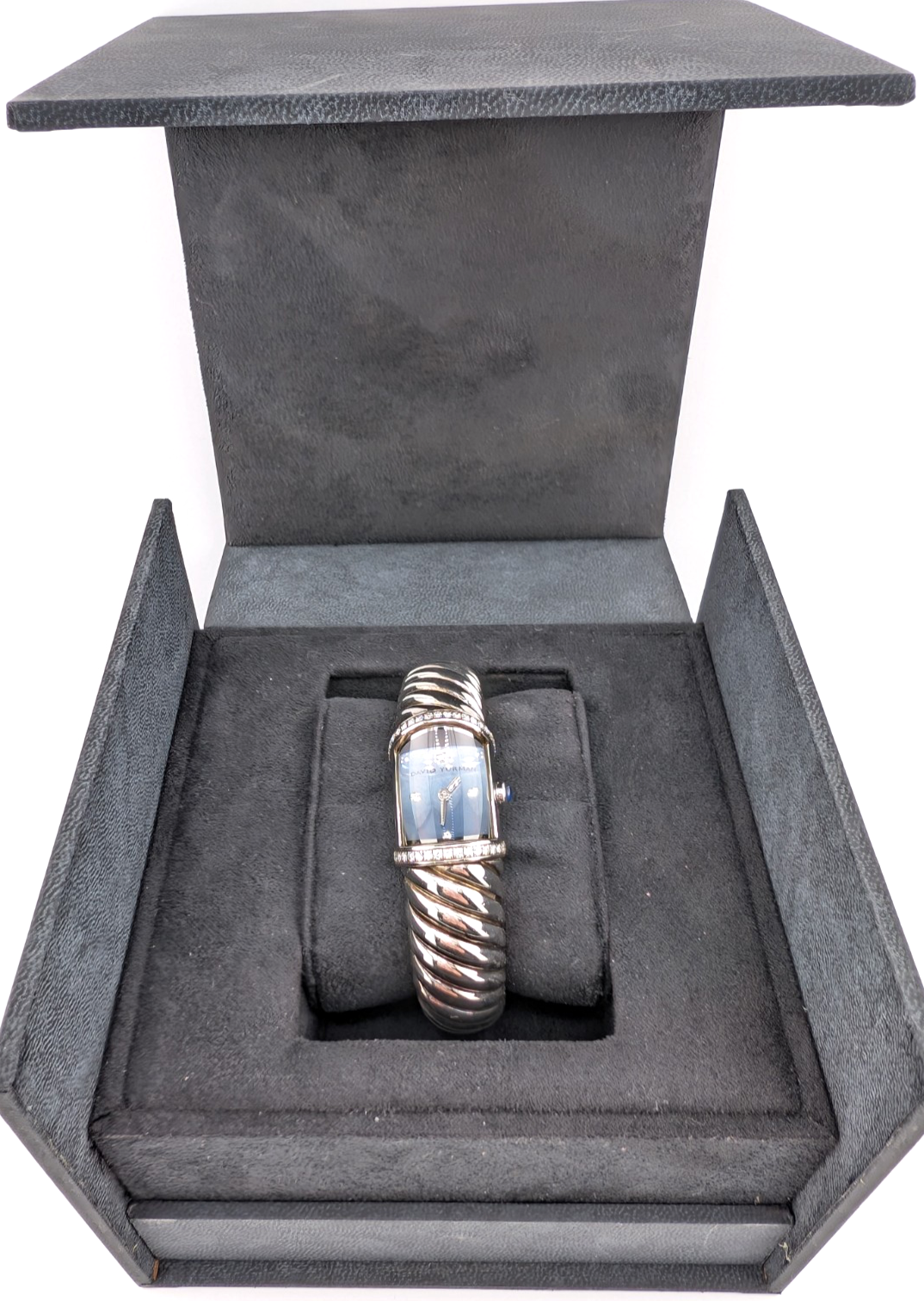 Sterling Silver 925 David Yurman Waverly Cable Cuff Watch with Diamonds SEW1264 - Image 7