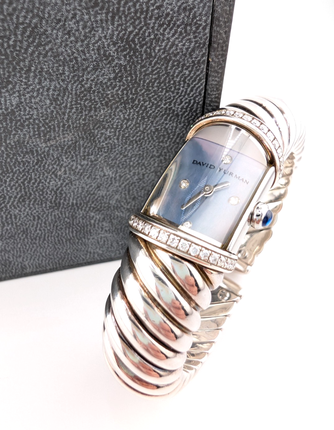 Sterling Silver 925 David Yurman Waverly Cable Cuff Watch with Diamonds SEW1264 - Image 10