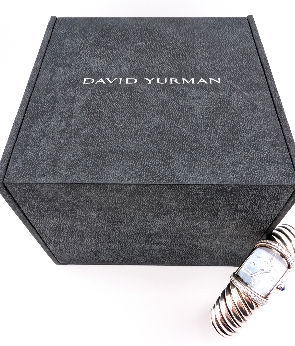 Sterling Silver 925 David Yurman Waverly Cable Cuff Watch with Diamonds SEW1264 - Image 11