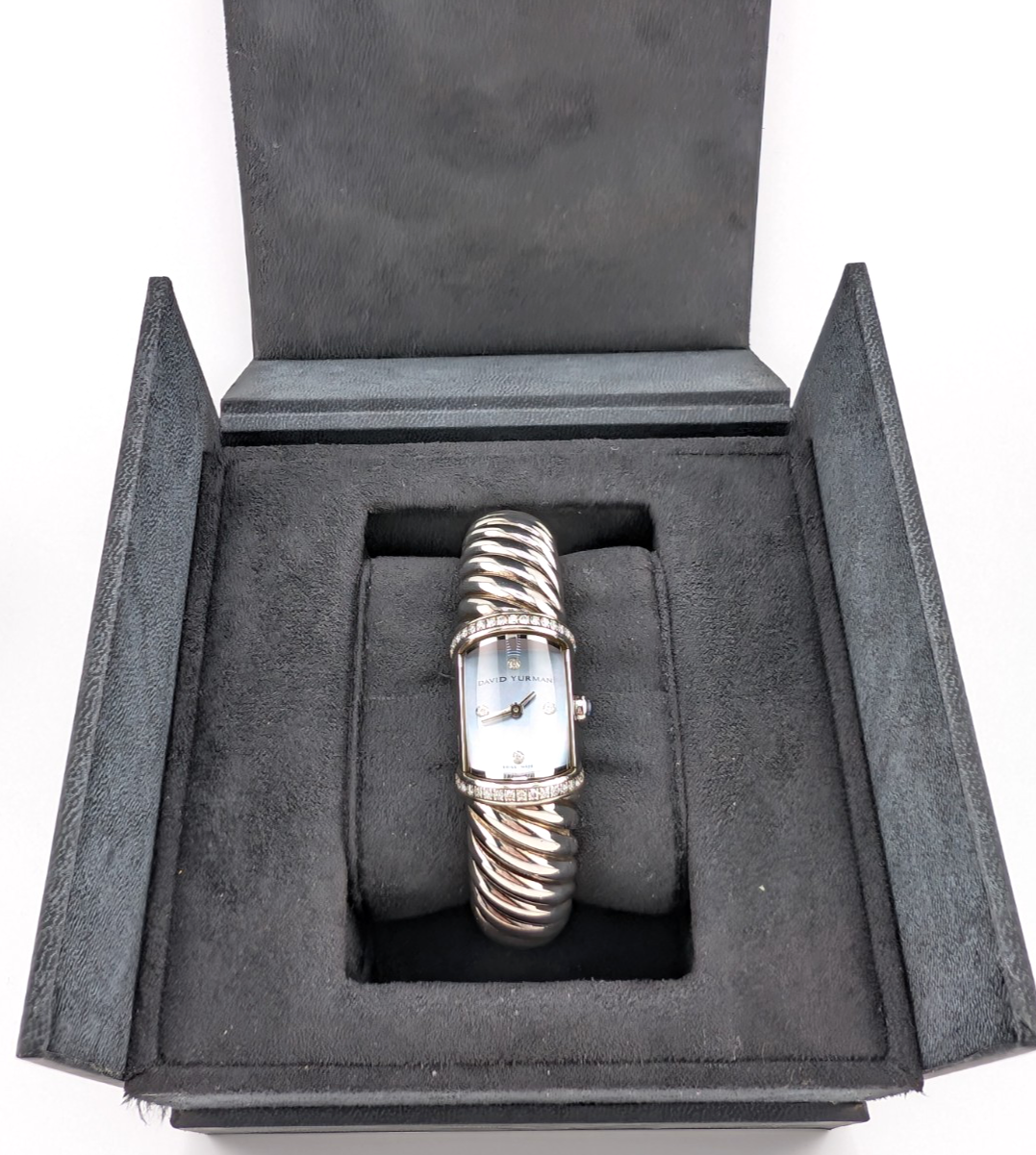 Sterling Silver 925 David Yurman Waverly Cable Cuff Watch with Diamonds SEW1264 - Image 13