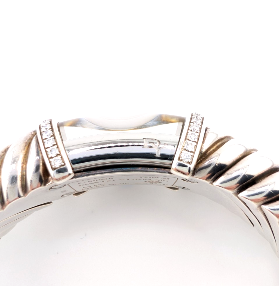 Sterling Silver 925 David Yurman Waverly Cable Cuff Watch with Diamonds SEW1264 - Image 15