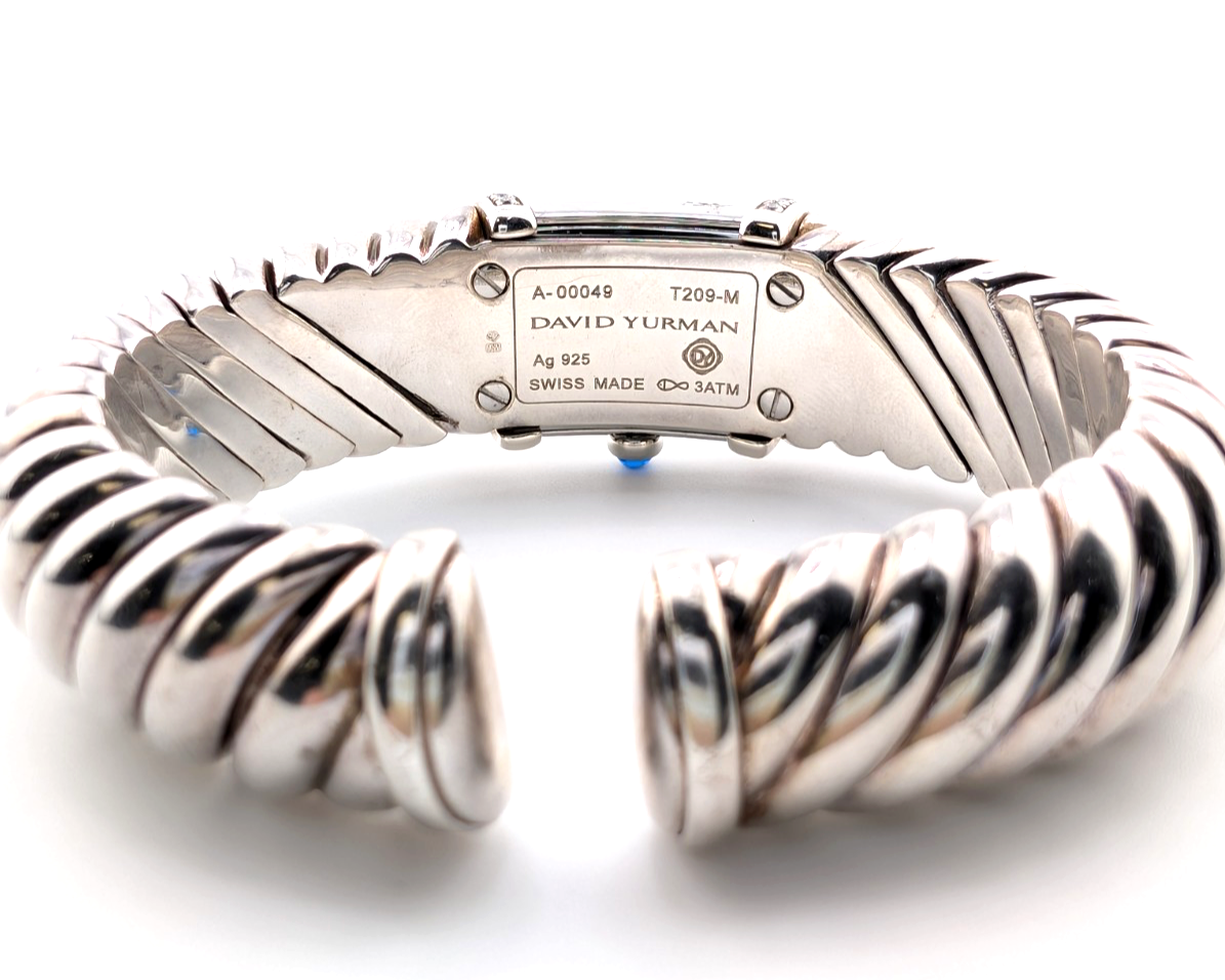 Sterling Silver 925 David Yurman Waverly Cable Cuff Watch with Diamonds SEW1264 - Image 16