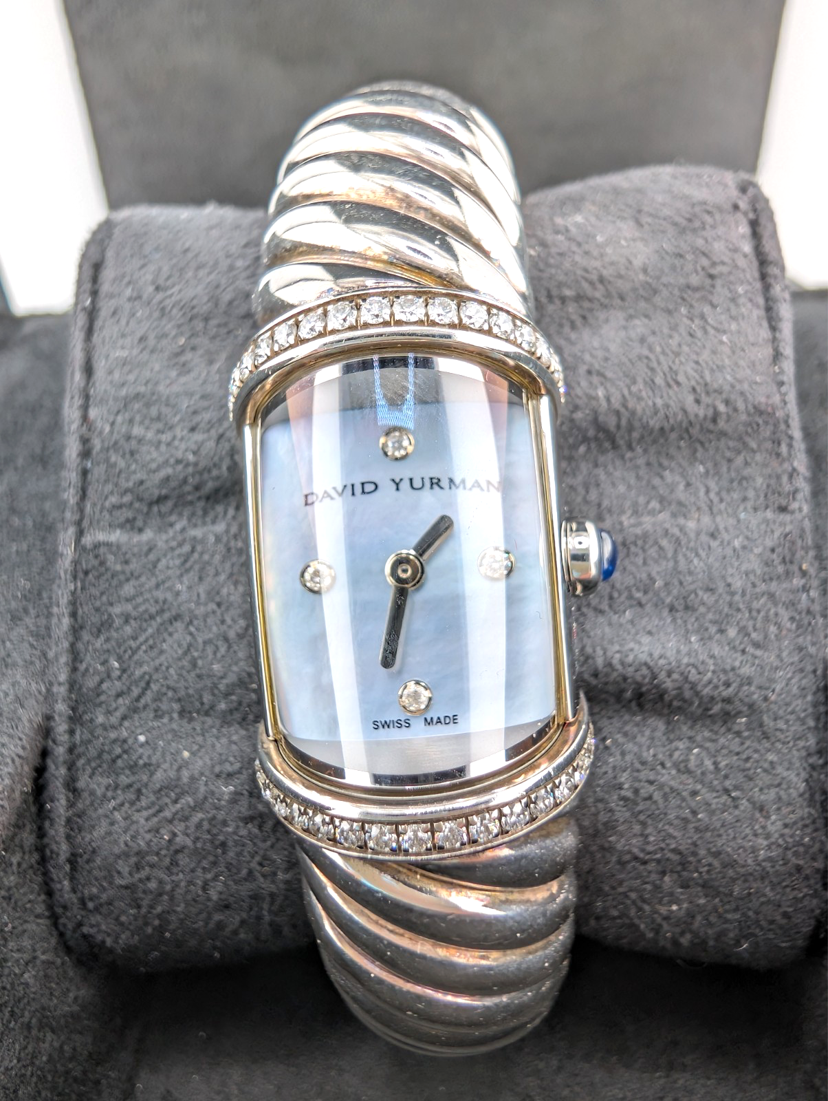 Sterling Silver 925 David Yurman Waverly Cable Cuff Watch with Diamonds SEW1264 - Image 18