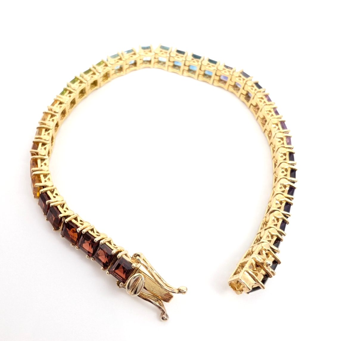 Sterling Silver 925 6.75" Bracelet Rainbow Tennis 13234 - Image 9