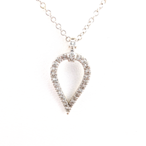 Gabriel & Co Teardrop 14K Gold with 0.16ctw Diamonds Necklace OAK541