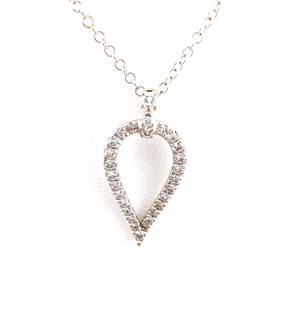 Gabriel & Co Teardrop 14K Gold with 0.16ctw Diamonds Necklace OAK541