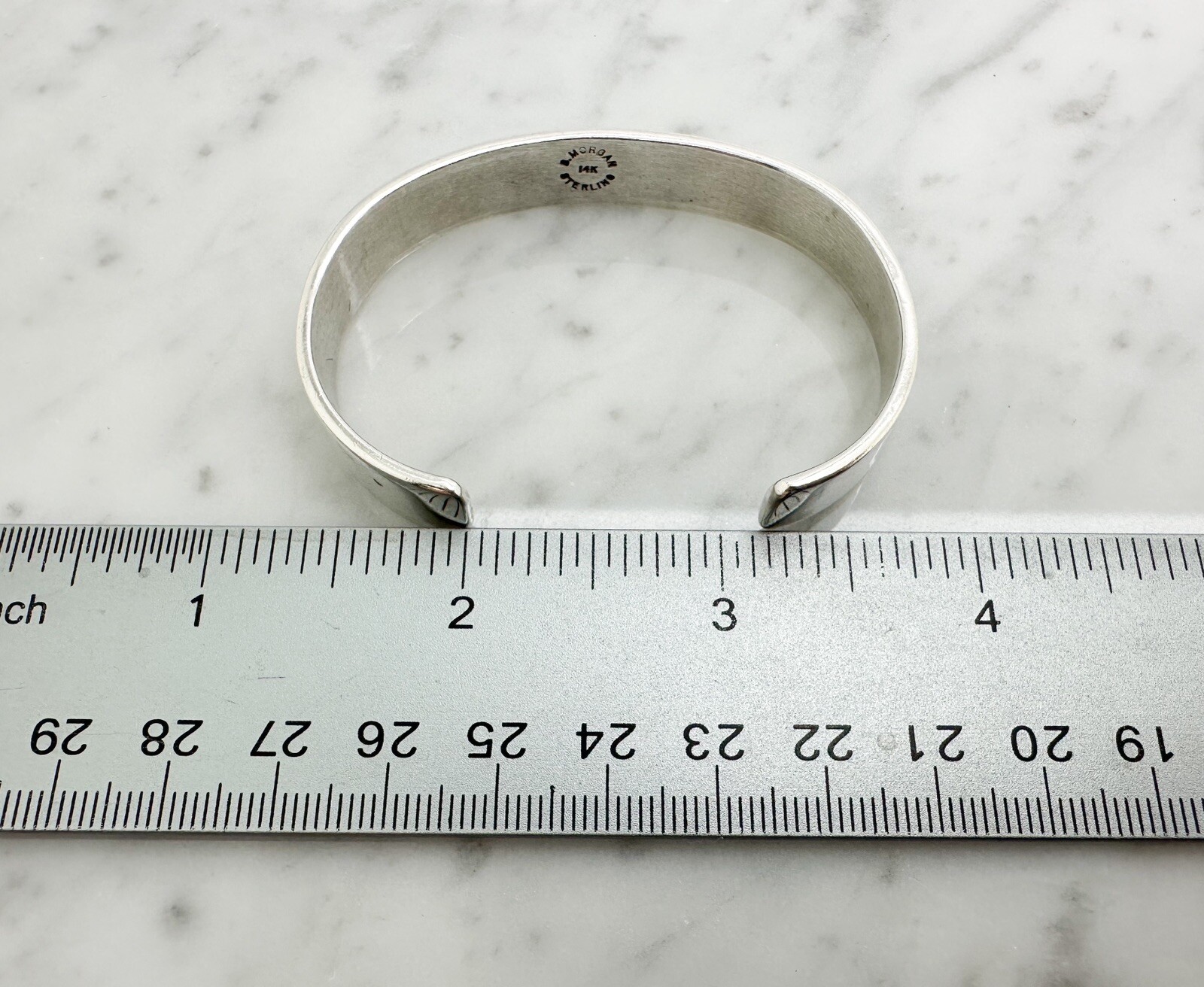 S Morgan Sterling Silver 925 Silver 14K Gold accent Cuff 7" Bracelet 10293 - Image 12