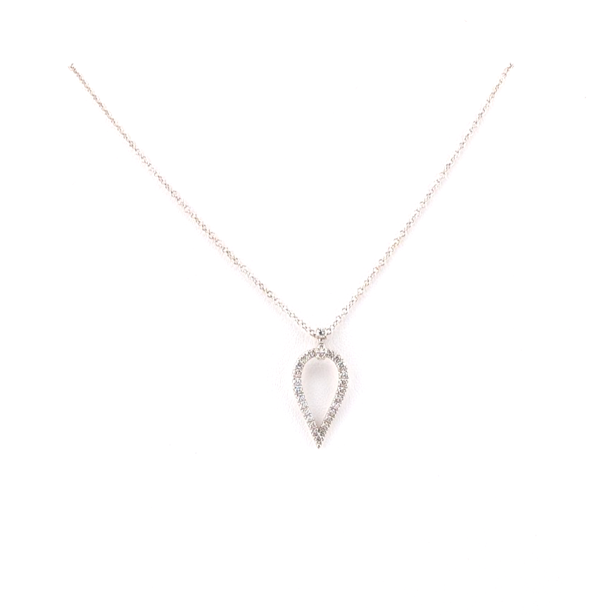 Gabriel & Co Teardrop 14K Gold with 0.16ctw Diamonds Necklace OAK541 - Image 2