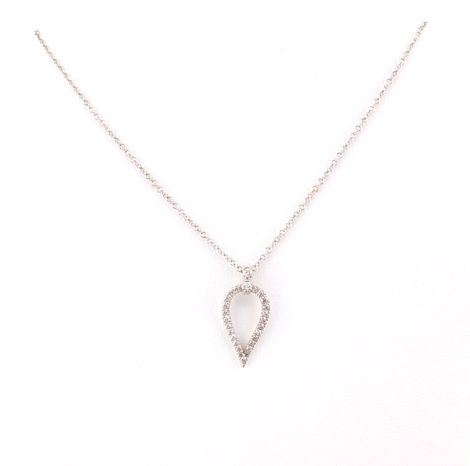 Gabriel & Co Teardrop 14K Gold with 0.16ctw Diamonds Necklace OAK541 - Image 5