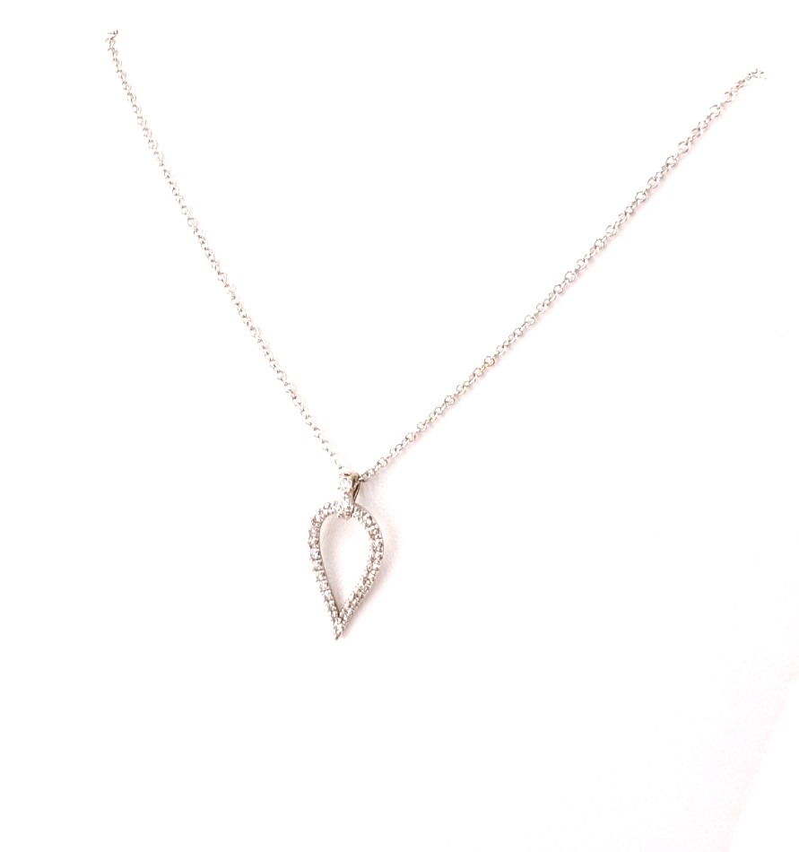 Gabriel & Co Teardrop 14K Gold with 0.16ctw Diamonds Necklace OAK541 - Image 6