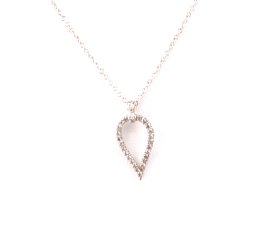Gabriel & Co Teardrop 14K Gold with 0.16ctw Diamonds Necklace OAK541 - Image 7
