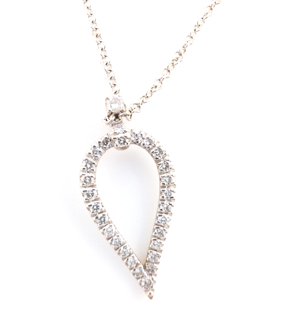 Gabriel & Co Teardrop 14K Gold with 0.16ctw Diamonds Necklace OAK541 - Image 9