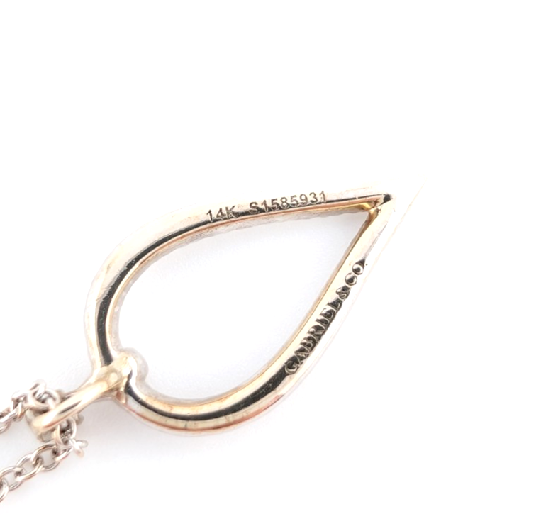 Gabriel & Co Teardrop 14K Gold with 0.16ctw Diamonds Necklace OAK541 - Image 10
