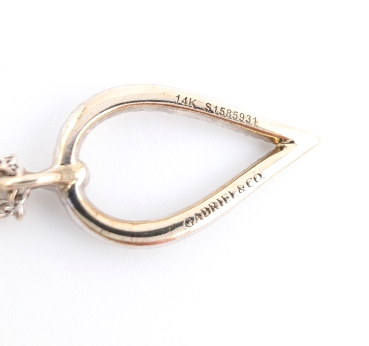 Gabriel & Co Teardrop 14K Gold with 0.16ctw Diamonds Necklace OAK541 - Image 11