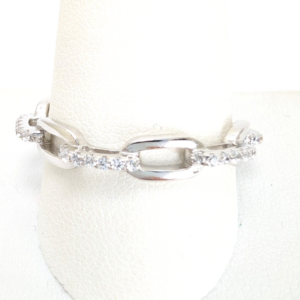 Sterling Silver 925 11 Ring Pave chain 13677