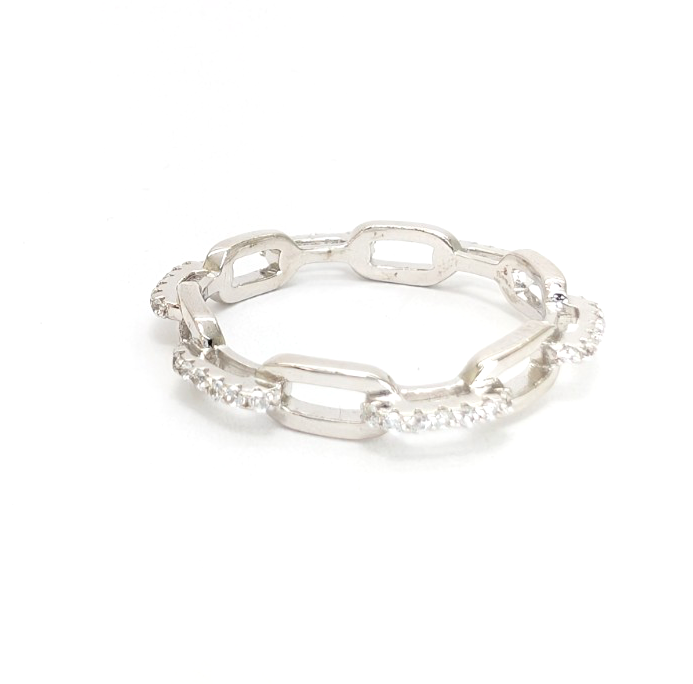 Sterling Silver 925 11 Ring Pave chain 13677 - Image 6