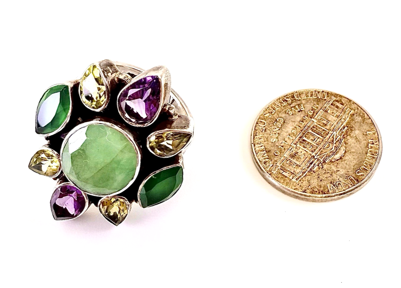 Sterling Silver 925 7 Ring Nicky Butler Jade Multi Gem 13080 - Image 11