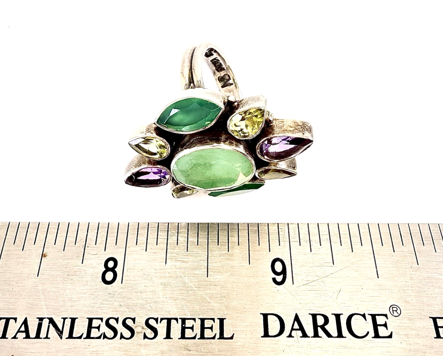 Sterling Silver 925 7 Ring Nicky Butler Jade Multi Gem 13080 - Image 12