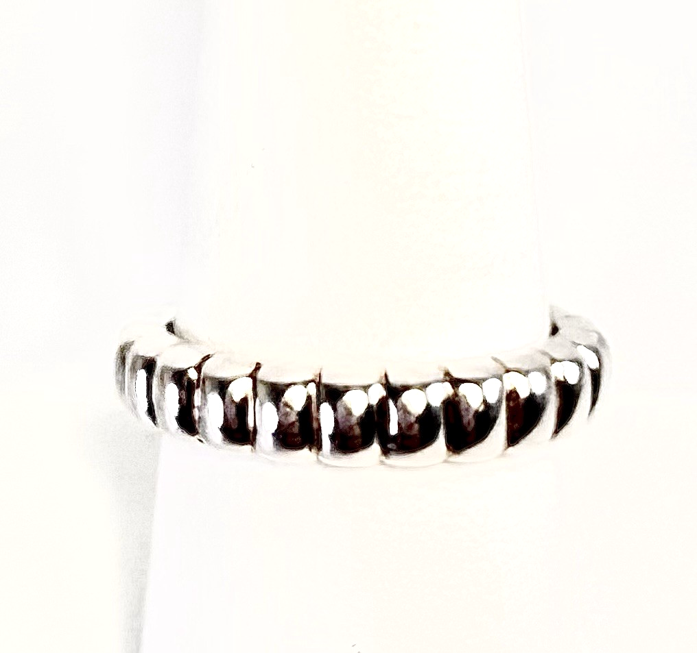 Sterling Silver 925 8.75 Ring Ribbed Band 11433 - Image 2