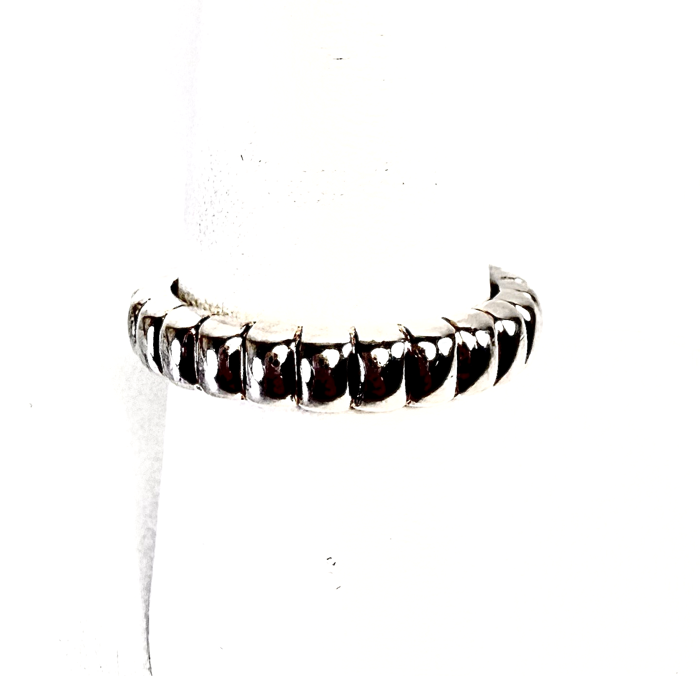 Sterling Silver 925 8.75 Ring Ribbed Band 11433 - Image 3