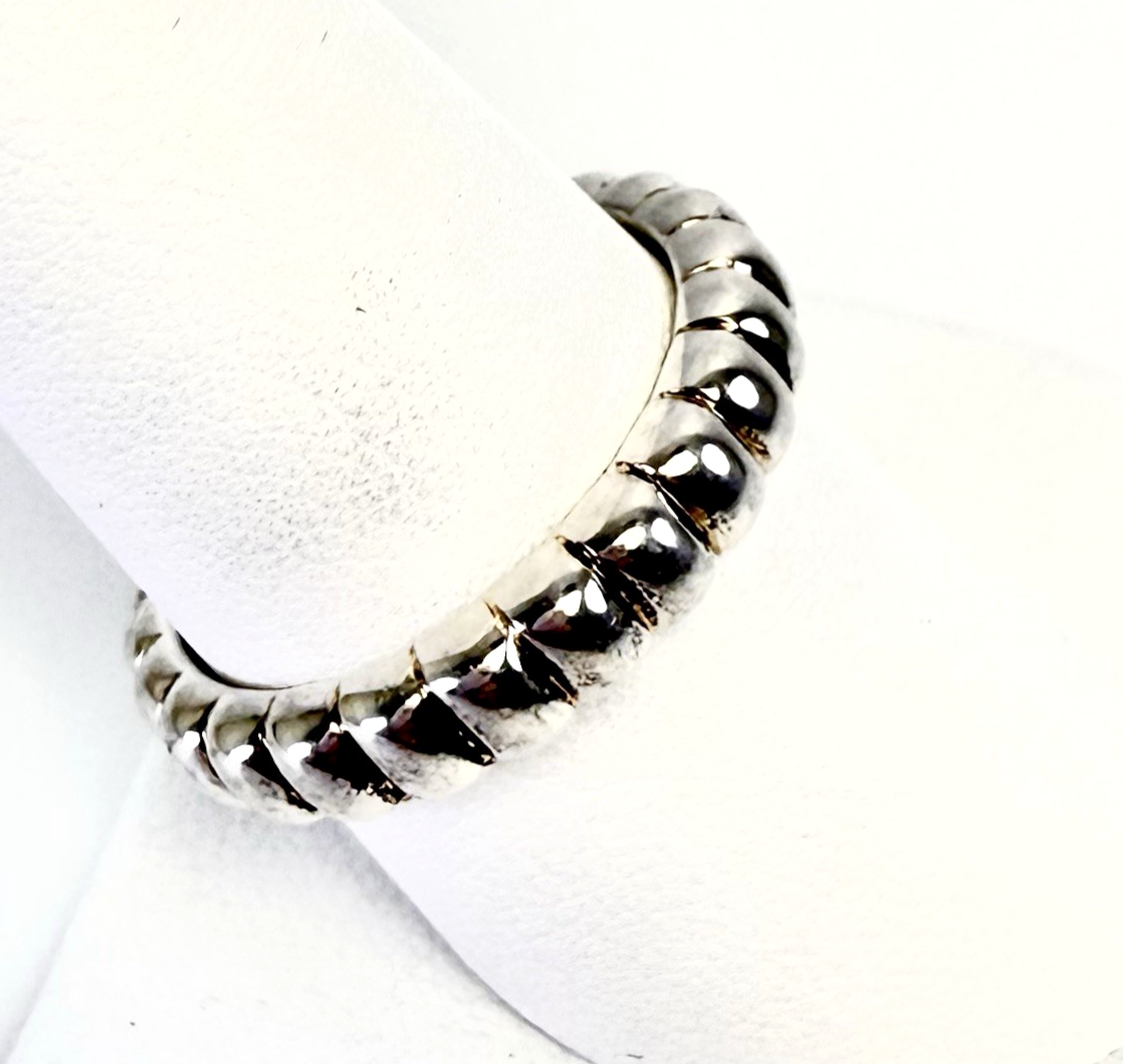 Sterling Silver 925 8.75 Ring Ribbed Band 11433 - Image 4
